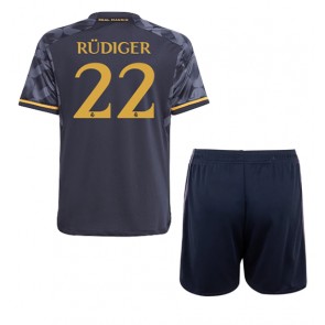 Real Madrid Antonio Rudiger #22 Gostujuci Dres za Dječji 2023-24 Kratak Rukavima (+ kratke hlače)